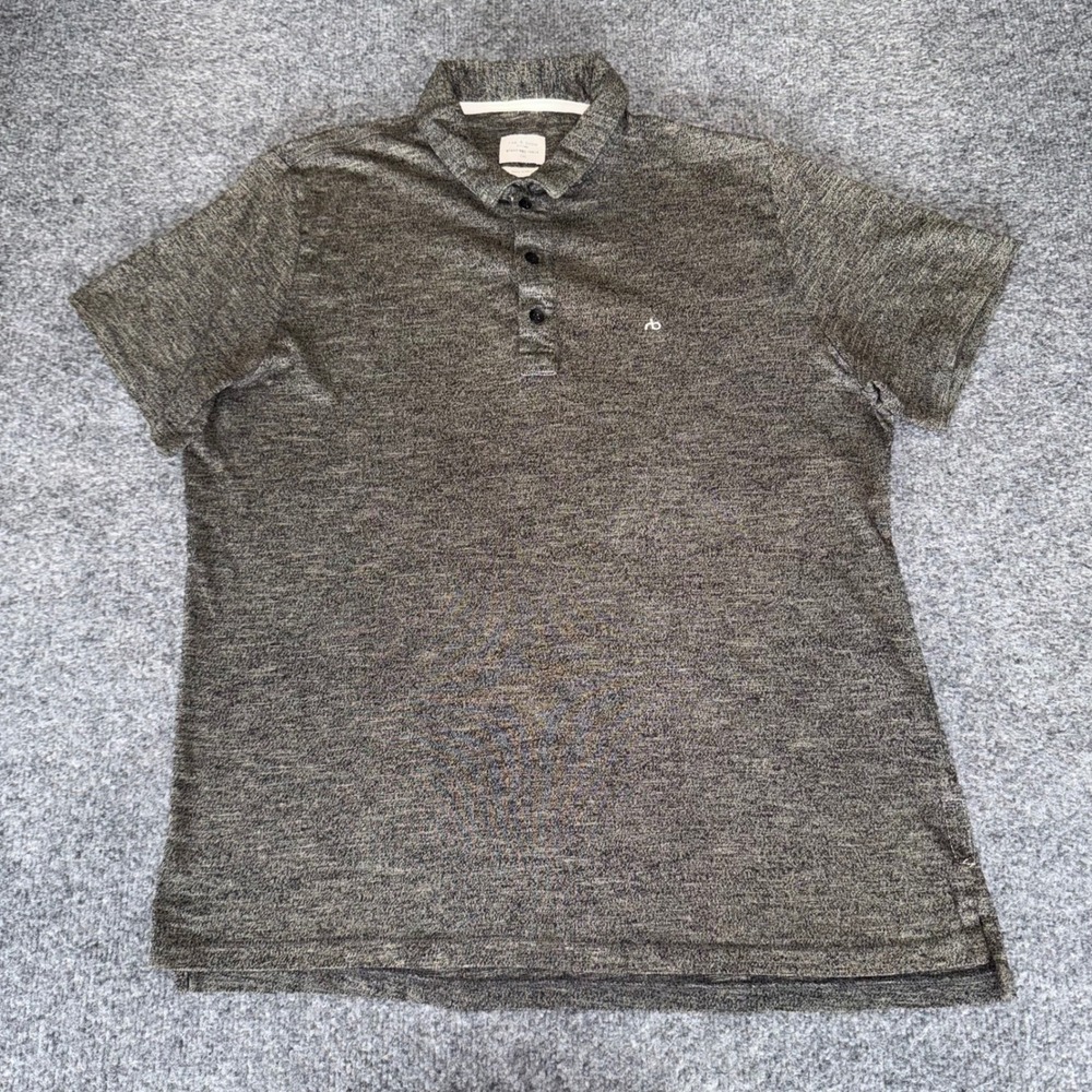 Rag & Bone Polo Shirt Men Large Gray Short Sleeve Casual Standard Issue Designer